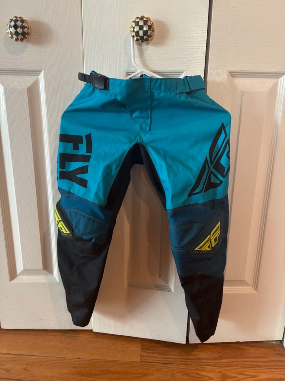 FLY Kids' Teal and Black MX Pants